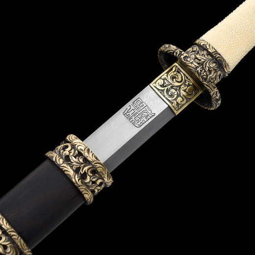 神都环首刀剑 手工传统一体刀剑花纹钢刀剑龙泉沈广隆宝剑 未开刃 商品图9