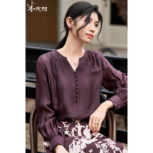 重磅人丝 单层不透 媲美真丝质感 轻奢高级感衬衫初秋法式氛围感穿搭上衣女3798 商品图0