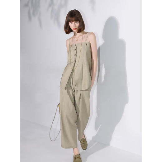 COCOBELLA[木兰系列]设计感叠穿马夹女混搭中长款马甲WS0022 商品图1