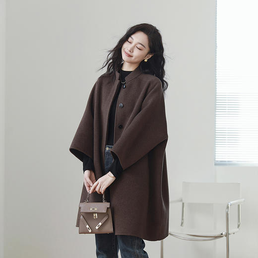 火桐hooton 新年战袍 气质立领双面羊绒大衣3466 商品图0