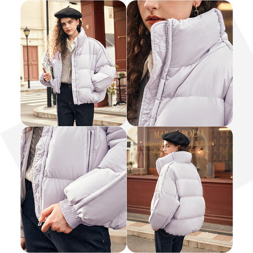 OLrain欧芮儿短款羽绒服女秋冬2024新款立领宽松加厚面包服外套 商品图1