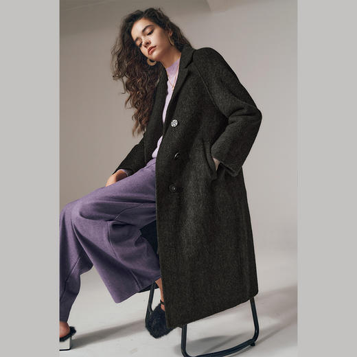 欧芮儿高级感插肩袖双面呢大衣优雅气质风 商品图1