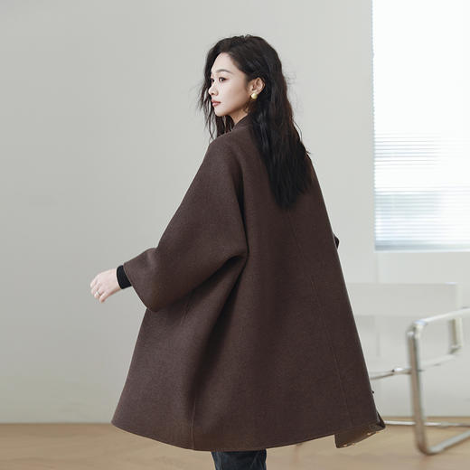 火桐hooton 新年战袍 气质立领双面羊绒大衣3466 商品图3