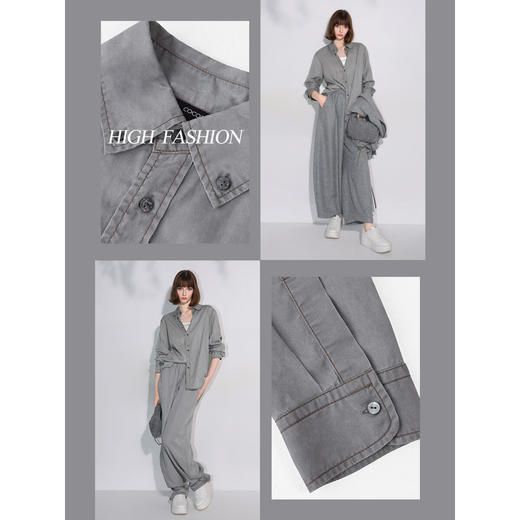 COCOBELLA[100%莱赛尔]复古水洗牛仔衬衫女25早春休闲衬衣DN0051 商品图2