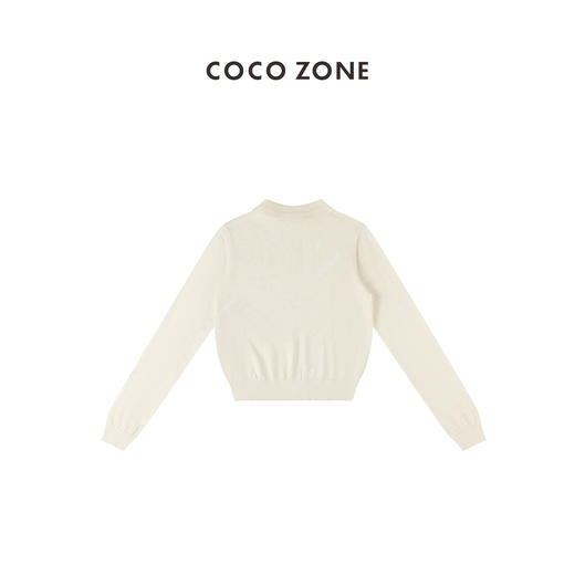 COCO ZONE 早秋款POLO领针织衫上衣前左带有绣花设计 23C19197 商品图1