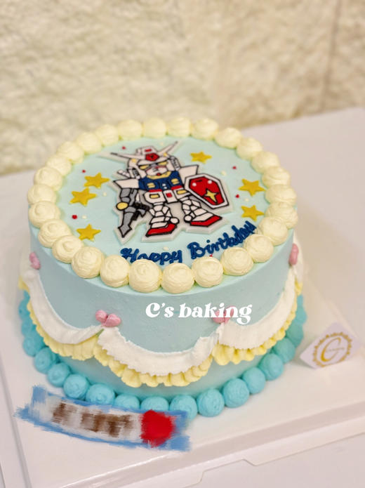 小男生/大男孩/男友老公推荐款 #复古风 #手绘蛋糕 #机动战士高达 #高达seed 忌廉蛋糕（默认自提，收费配送请联系客服） 商品图1