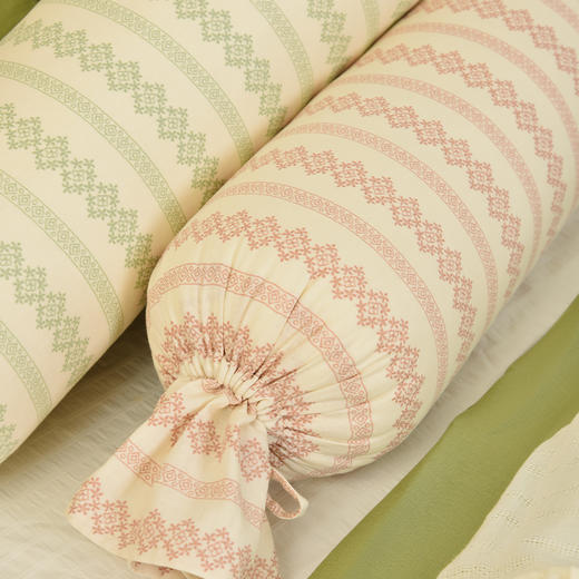 蕾丝条纹系列糖果枕抱枕睡觉荞麦壳枕头圆柱枕单人家用卡通可拆洗 商品图3