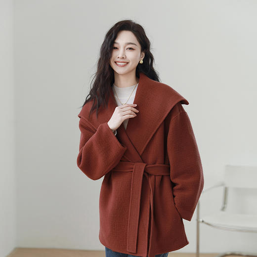 火桐hooton新年战袍海军领短款羊绒大衣3301 商品图3