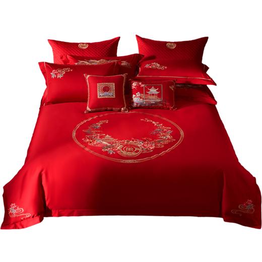 水星集团出品百丽丝家纺婚庆刺绣四件套-富锦春色 商品图2