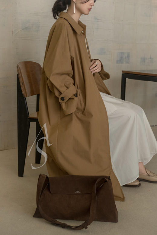 Mark Kenly Domino Tan 卡其色/石灰色CARO插肩袖风衣 商品图1