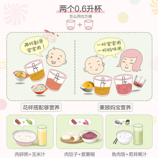 小熊（Bear）绞肉机家用 辅食机婴儿 小型绞馅机 碎肉机 打肉机 蒜蓉机 不锈钢搅肉机 双杯双刀 QSJ-B02X5 商品图2