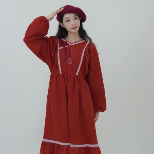 两三事如诗吟唱拜年服宽松保暖百搭复古长袖冬春日风春日松弛感 商品图1