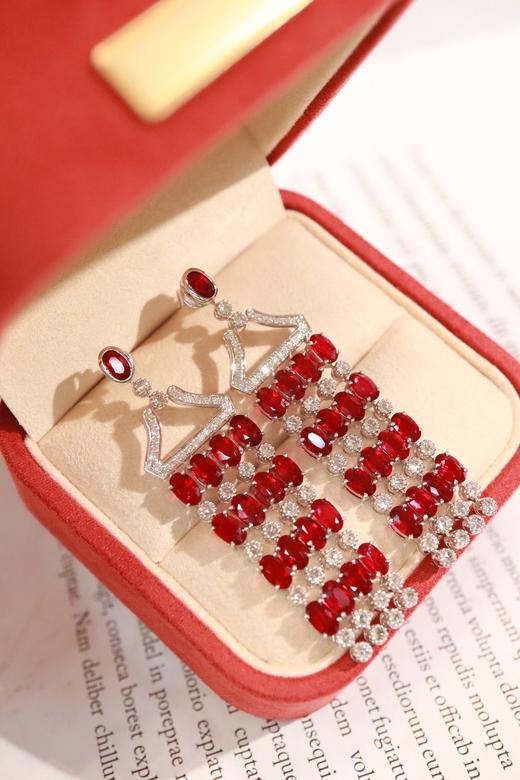 11.3ct 红宝石耳钉 商品图2