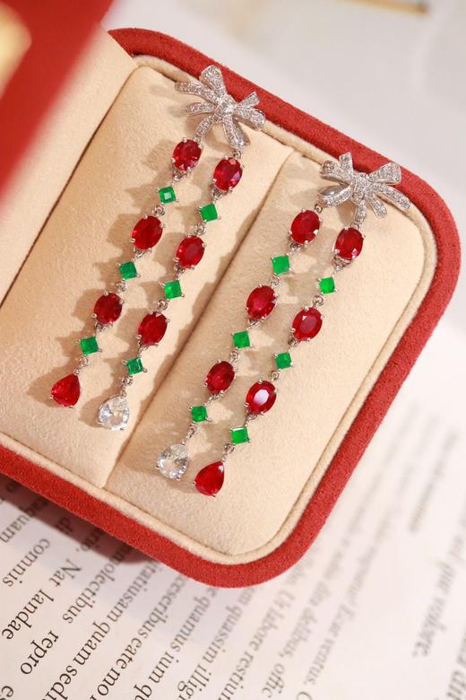 6.2ct 红宝石耳坠 商品图2