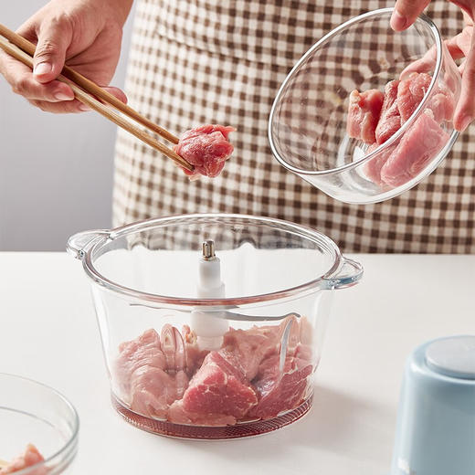 小熊（Bear）绞肉机家用电动玻璃多能料理机绞馅机碎肉打肉机切菜搅拌机QSJ-C03B1 商品图3