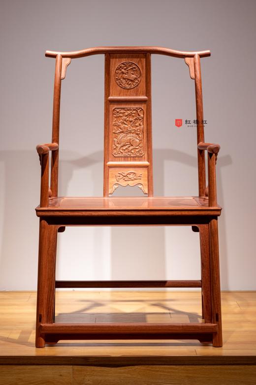 红桥红  家具严选  缅甸花梨（大果紫檀）【麒麟引凤四出头官帽椅】 商品图0