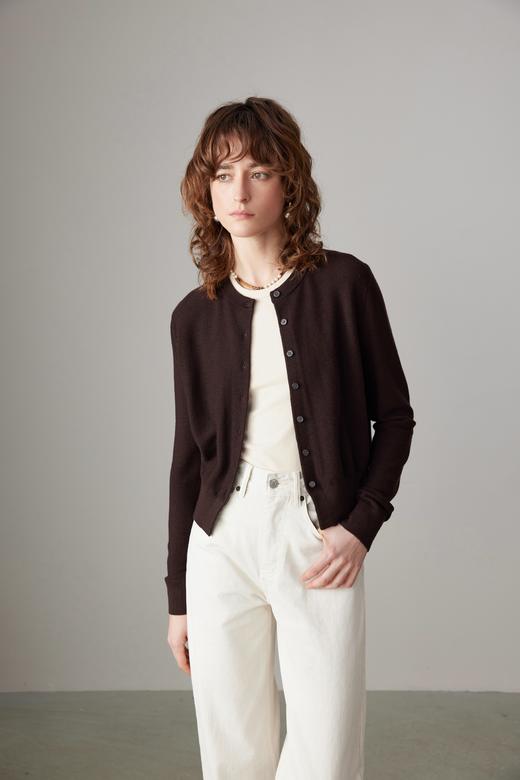 COCO ZONE 【100%绵羊毛】单排扣针织开衫长袖上衣CC2C1270 商品图0