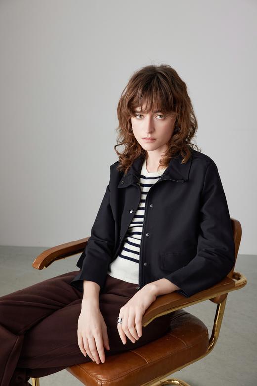 COCO ZONE复古经典春秋款立领外套通勤风纯色夹克23C19133 商品图4