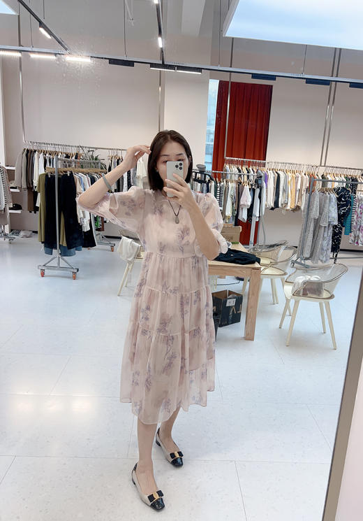 火桐hooton 红粉佳人真丝连衣裙2530-1 商品图1