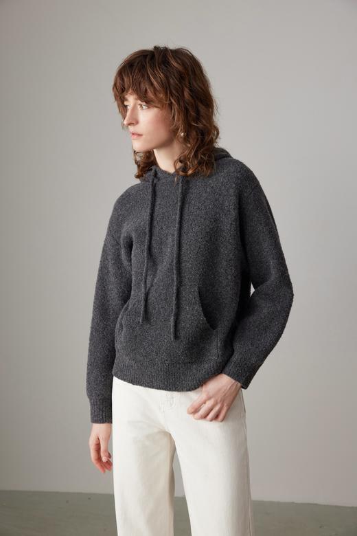 刘一一&COCO ZONE早秋新款连帽针织有帽绳前幅口袋卫衣 23C19468 商品图2