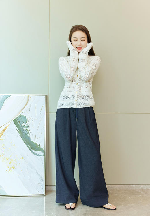 自由裤|松弛感抽绳阔腿裤 商品图0