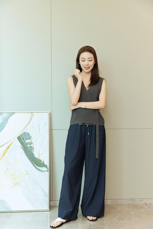 自由裤|松弛感抽绳阔腿裤 商品图4