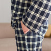 芬腾长袖情侣睡衣春秋季纯棉开衫套装男女格子宽松大码全棉家居服 商品缩略图3