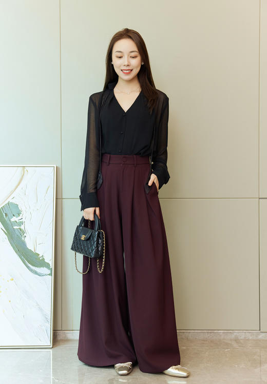 高级安可拉红直筒裤 商品图0