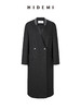 HIDEMI 甄选可再生纤维斜纹复古感v领宽肩大廓形厚款高织高克重长款西装西服大衣 商品缩略图6