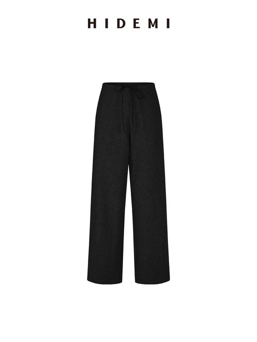 HIDEMI 进口澳洲绵羊毛全毛厚款立体剪裁茧型裤羊腿裤 意大利米/艺术灰/黑色 商品图13