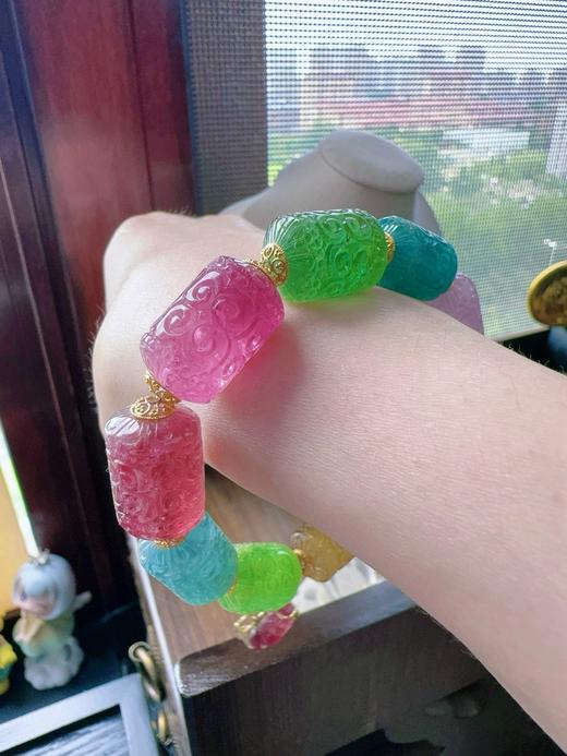 52.6g 雕刻碧玺手链 商品图6