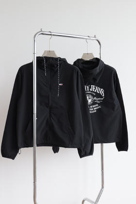 T.H 宽松弹力混纺连帽拉链风衣夹克外套 WT725