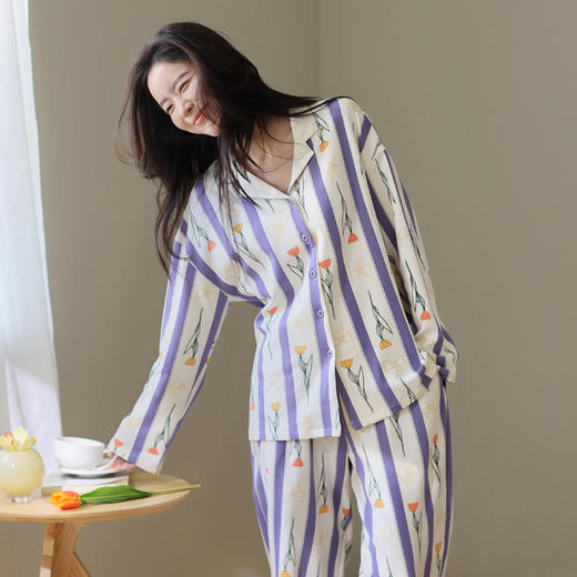 芬腾睡衣女款春秋季秋款纯棉长袖家居服全棉可爱可出门可外穿套装 商品图2