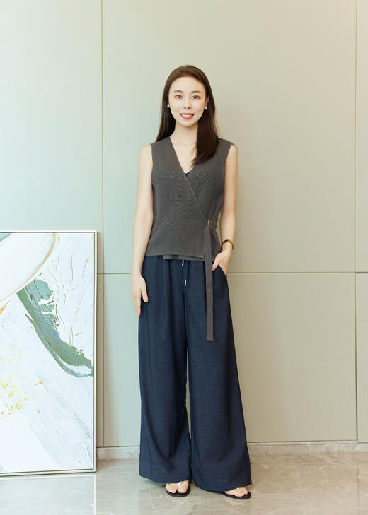 自由裤|松弛感抽绳阔腿裤 商品图3