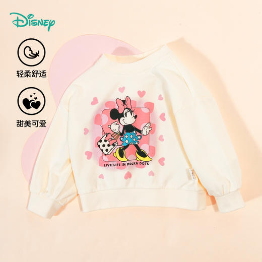 迪士尼童装女童套头卫衣2024秋季新款甜美米妮爱心印花宝宝衣服ZD3DS011 商品图2