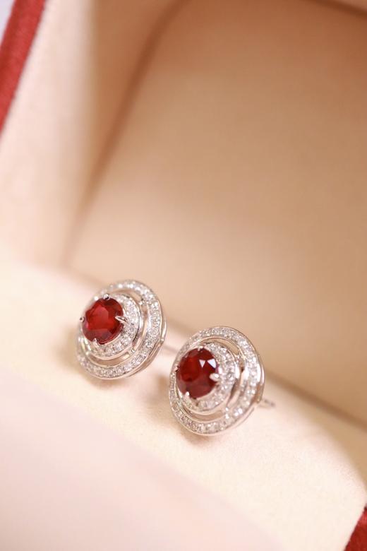 1.45ct 红宝石耳钉 商品图1