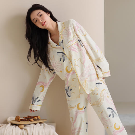 芬腾月子服纯棉孕妇睡衣女春秋季产后喂奶怀孕期产妇哺乳全棉套装 商品图1