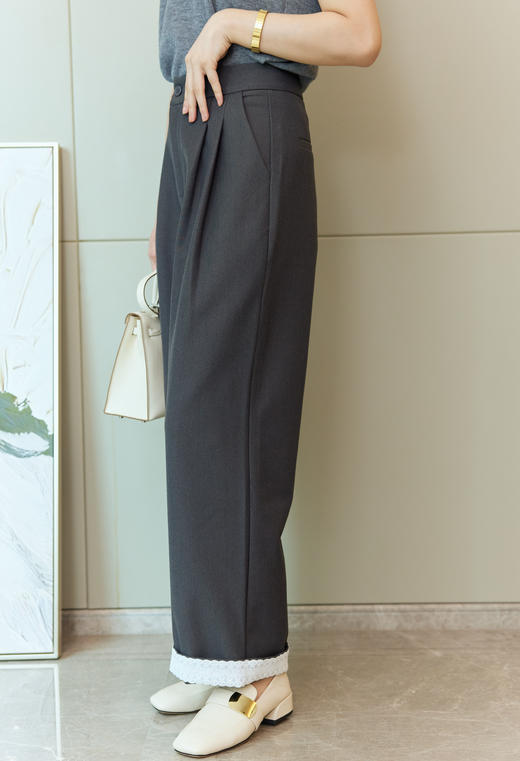 小众设计花边拼接直筒裤 商品图6