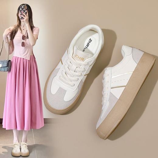 ZHR则则厚底德训鞋女百搭小白鞋2026夏季爆款软底透气运动鞋板鞋 商品图0