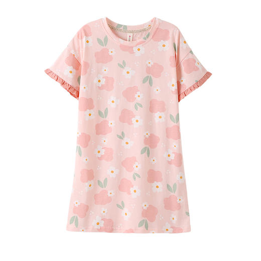 芬腾女童装睡裙夏季纯棉薄款透气连衣裙卡通中大童全棉家居服睡衣 商品图4