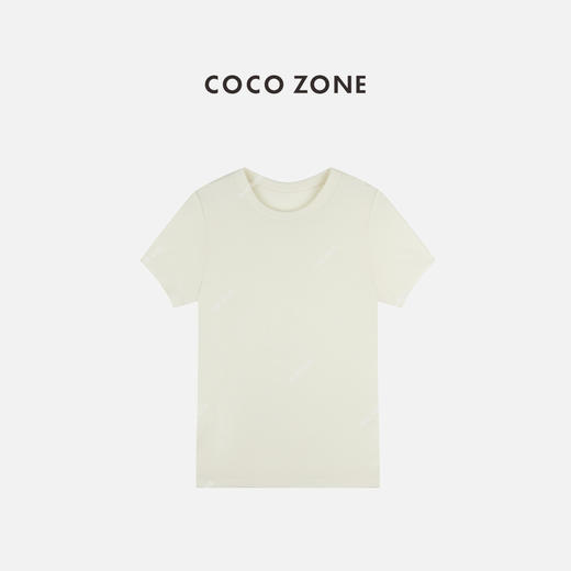 COCO ZONE 简约圆领短袖T恤纯色百搭女士上衣CC1C1913 商品图1