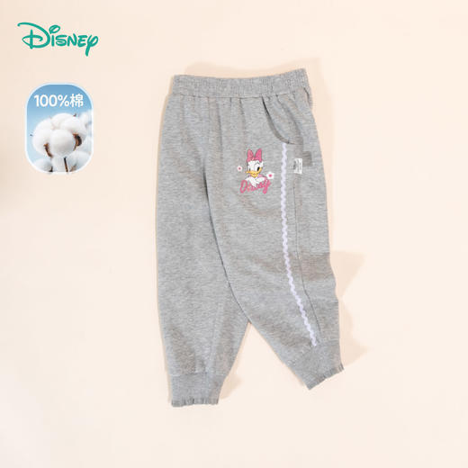 迪士尼童装女童纯棉休闲长裤2024春秋款可爱黛丝卡通萌宝宝束脚裤ZD3DK010 商品图2