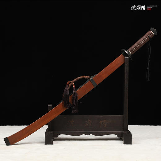 沈广隆雁翎刀 龙泉沈广隆传统一体刀剑  手工刀剑 花纹钢 未开刃 商品图8