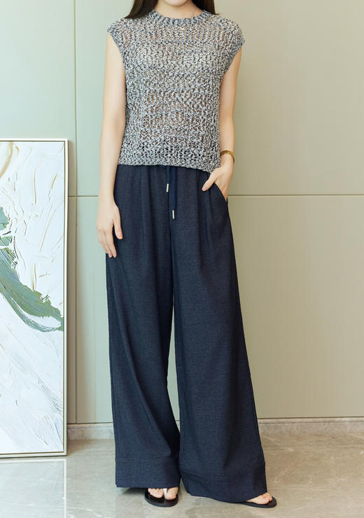 自由裤|松弛感抽绳阔腿裤 商品图5