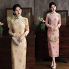 时尚改良新中式，丝绒双层圆襟旗袍GX-35626 商品缩略图0