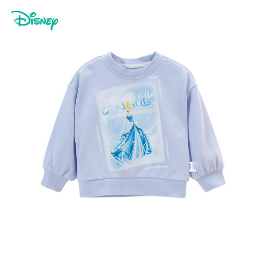 迪士尼童装女童套头卫衣2024秋季新款蝴蝶结公主卡通印花舒适上衣ZD3DS001 商品图9