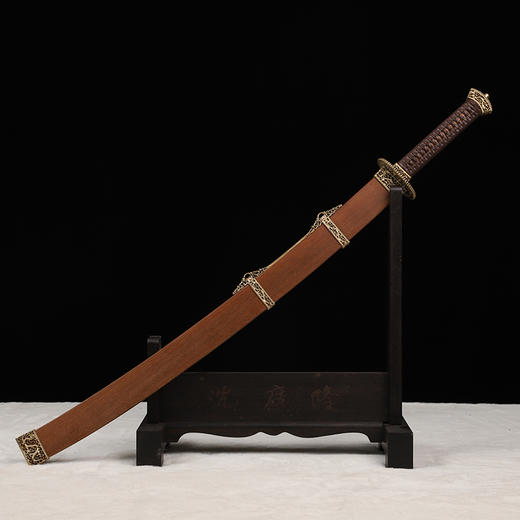 沈广隆雁翎刀 龙泉沈广隆传统一体刀剑  手工刀剑 花纹钢 未开刃 商品图1