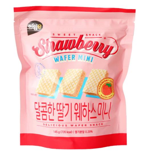 爱慕伊 香甜草莓味迷你威化饼干145g 商品图0