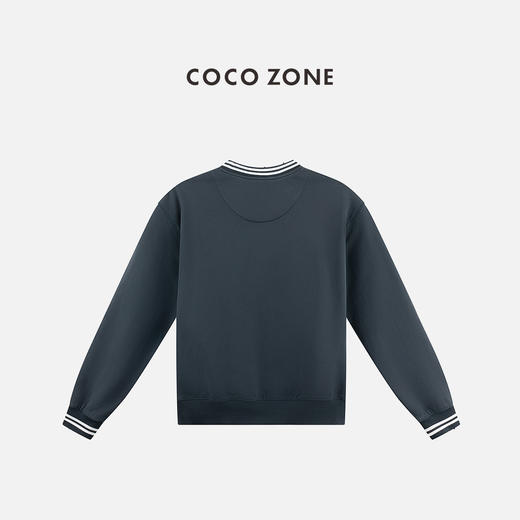 COCO ZONE 100棉设计感圆领条纹撞色卫衣 CC1C1836 商品图1