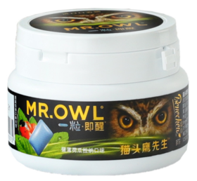 MR.OWL/猫头鹰先生 即醒无糖口香糖（强薄荷瓜拉纳口味）50g